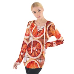 Orange, Fruit, Citrus Tie Up T-shirt