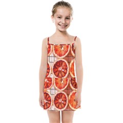 Orange, Fruit, Citrus Kids  Summer Sun Dress