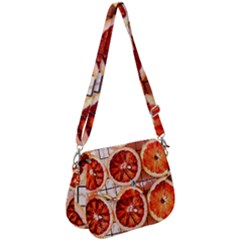 Orange, Fruit, Citrus Saddle Handbag by kyorashop23