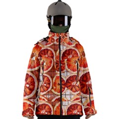 Orange, Fruit, Citrus Men s Zip Ski And Snowboard Waterproof Breathable Jacket