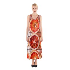 Peorange, Fruit, Citrus Sleeveless Maxi Dress