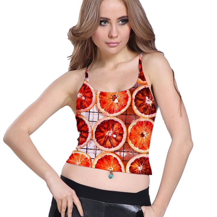 Peorange, Fruit, Citrus Spaghetti Strap Bra Top