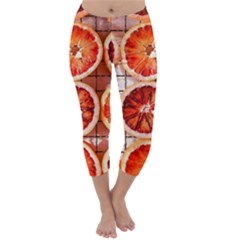 Peorange, Fruit, Citrus Capri Winter Leggings 