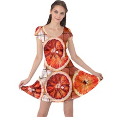 Peorange, Fruit, Citrus Cap Sleeve Dress