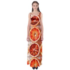 Peorange, Fruit, Citrus Empire Waist Maxi Dress