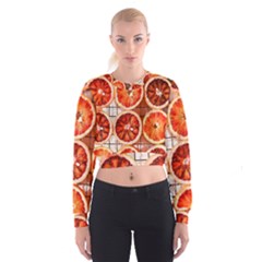 Peorange, Fruit, Citrus Cropped Sweatshirt