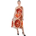 Peorange, Fruit, Citrus Midi Tie-Back Chiffon Dress View1