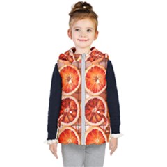 Peorange, Fruit, Citrus Kids  Hooded Puffer Vest