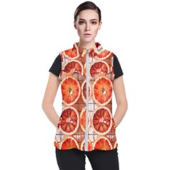 Peorange, Fruit, Citrus Women s Puffer Vest