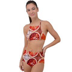 Peorange, Fruit, Citrus Halter Tankini Set