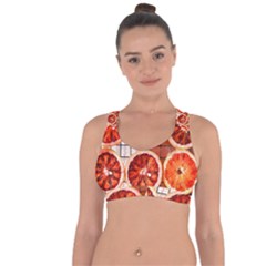 Peorange, Fruit, Citrus Cross String Back Sports Bra by kyorashop23