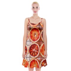 Peorange, Fruit, Citrus Spaghetti Strap Velvet Dress