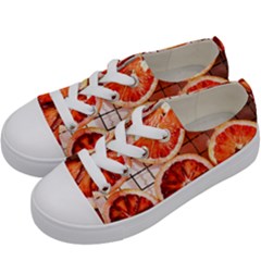 Peorange, Fruit, Citrus Kids  Low Top Canvas Sneakers