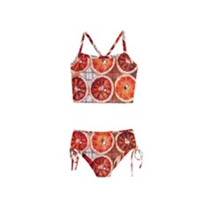 Peorange, Fruit, Citrus Girls  Tankini Swimsuit