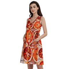 Peorange, Fruit, Citrus Sleeveless Dress With Pocket