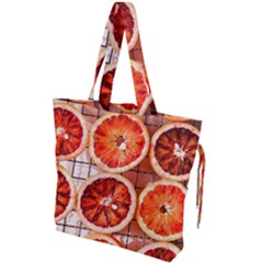 Peorange, Fruit, Citrus Drawstring Tote Bag