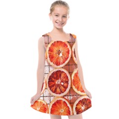 Peorange, Fruit, Citrus Kids  Cross Back Dress