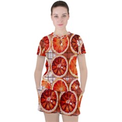 Peorange, Fruit, Citrus Women s T-shirt And Shorts Set