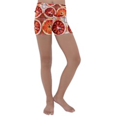 Peorange, Fruit, Citrus Kids  Lightweight Velour Yoga Shorts by kyorashop23