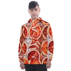 Peorange, Fruit, Citrus Men s Front Pocket Pullover Windbreaker