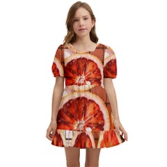 Peorange, Fruit, Citrus Kids  Short Sleeve Dolly Dress