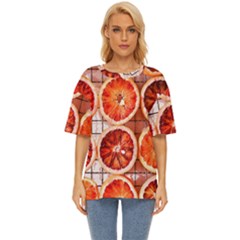 Peorange, Fruit, Citrus Oversized Basic T-shirt by kyorashop23