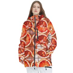 Peorange, Fruit, Citrus Women s Multi Pockets Zip Ski And Snowboard Waterproof Breathable Jacket