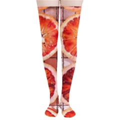 Peorange, Fruit, Citrus Thigh High Stockings