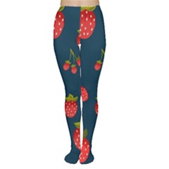 Strawberry Texture, Blue Background With Strawberries Tights