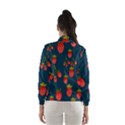 Strawberry Texture, Blue Background With Strawberries Women s Windbreaker View2