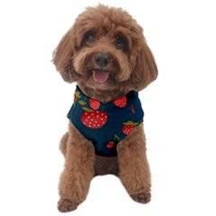 Strawberry Texture, Blue Background With Strawberries Dog Sweater