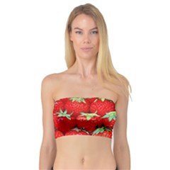 Strawberry Texture, Macro, Ripe Strawberry Bandeau Top by kyorashop23