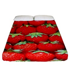 Strawberry Texture, Macro, Ripe Strawberry Fitted Sheet (king Size) by kyorashop23