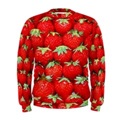 Strawberry Texture, Macro, Ripe Strawberry Men s Sweatshirt