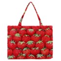 Strawberry Texture, Macro, Ripe Strawberry Zipper Medium Tote Bag View1