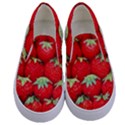 Strawberry Texture, Macro, Ripe Strawberry Kids  Canvas Slip Ons View1