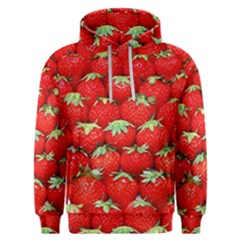 Strawberry Texture, Macro, Ripe Strawberry Men s Overhead Hoodie