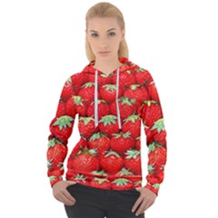 Strawberry Texture, Macro, Ripe Strawberry Women s Overhead Hoodie