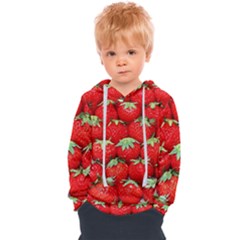 Strawberry Texture, Macro, Ripe Strawberry Kids  Overhead Hoodie