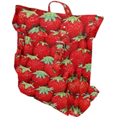 Strawberry Texture, Macro, Ripe Strawberry Buckle Up Backpack