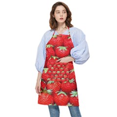 Strawberry Texture, Macro, Ripe Strawberry Pocket Apron