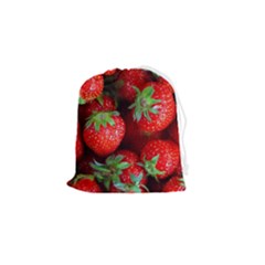 Strawberry, Berries, Fresh, Red Drawstring Pouch (small)