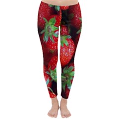 Strawberry, Berries, Fresh, Red Classic Winter Leggings