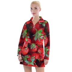 Strawberry, Berries, Fresh, Red Women s Long Sleeve Casual Dress