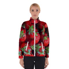 Strawberry, Berries, Fresh, Red Women s Bomber Jacket