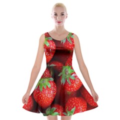 Strawberry, Berries, Fresh, Red Velvet Skater Dress