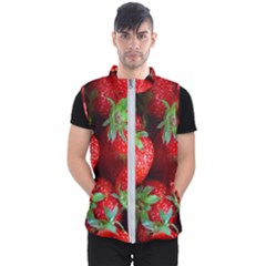 Strawberry, Berries, Fresh, Red Men s Puffer Vest