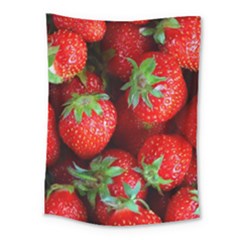 Strawberry, Berries, Fresh, Red Medium Tapestry