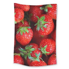 Strawberry, Berries, Fresh, Red Large Tapestry