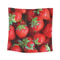 Strawberry, Berries, Fresh, Red Square Tapestry (small)